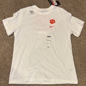New Nike Men's White and Orange Clemson Tigers Dri-FIT Tee